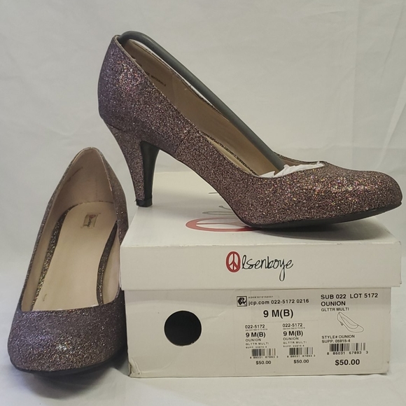 3" Multicolored Glitter Heels- Size 9 M - Picture 1 of 5